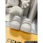 Fendi Step Leather low tops Women/Men Sneakers Beige 2023
