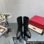 Valentino High Heel Ankle Boots In Calfskin Leather Black with VLogo Signature detail 2023