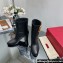 Valentino High Heel Ankle Boots In Calfskin Leather Black with VLogo Signature detail 2023