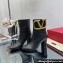 Valentino High Heel Ankle Boots In Calfskin Leather Black with VLogo Signature detail 2023
