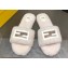 Fendi Baguette sheepskin slides White 2023