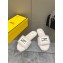 Fendi Baguette sheepskin slides White 2023