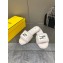 Fendi Baguette sheepskin slides White 2023
