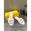 Fendi Baguette sheepskin slides White 2023
