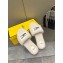 Fendi Baguette sheepskin slides White 2023
