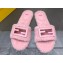 Fendi Baguette sheepskin slides Pink 2023