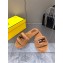 Fendi Baguette sheepskin slides Brown 2023