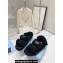 Prada Enameled metal triangle logo shearling sandals 1X737M Black 2023