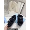 Prada Enameled metal triangle logo shearling sandals 1X737M Black 2023