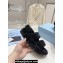 Prada Enameled metal triangle logo shearling sandals 1X737M Black 2023