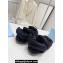 Prada Enameled metal triangle logo shearling sandals 1X737M Black 2023