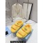 Prada Enameled metal triangle logo shearling sandals 1X737M Yellow 2023