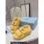 Prada Enameled metal triangle logo shearling sandals 1X737M Yellow 2023