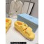 Prada Enameled metal triangle logo shearling sandals 1X737M Yellow 2023