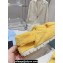 Prada Enameled metal triangle logo shearling sandals 1X737M Yellow 2023