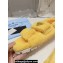Prada Enameled metal triangle logo shearling sandals 1X737M Yellow 2023