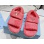 Prada Enameled metal triangle logo shearling sandals 1X737M Pink 2023