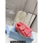 Prada Enameled metal triangle logo shearling sandals 1X737M Pink 2023
