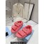 Prada Enameled metal triangle logo shearling sandals 1X737M Pink 2023