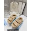 Prada Enameled metal triangle logo shearling sandals 1X737M Beige 2023