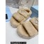 Prada Enameled metal triangle logo shearling sandals 1X737M Beige 2023