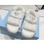 Prada Enameled metal triangle logo shearling sandals 1X737M White 2023