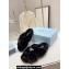 Prada Enameled metal triangle logo shearling Crisscross sandals 1XX600 Black 2023