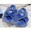 Prada Enameled metal triangle logo shearling Crisscross sandals 1XX600 Blue 2023