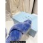 Prada Enameled metal triangle logo shearling Crisscross sandals 1XX600 Blue 2023