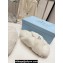 Prada Enameled metal triangle logo shearling Crisscross sandals 1XX600 White 2023