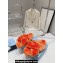 Prada Enameled metal triangle logo shearling Crisscross sandals 1XX600 Orange 2023