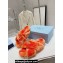 Prada Enameled metal triangle logo shearling Crisscross sandals 1XX600 Orange 2023