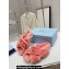 Prada Enameled metal triangle logo shearling Crisscross sandals 1XX600 Pink 2023