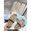 Prada Enameled metal triangle logo shearling Slide sandals Beige 2023