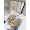 Prada Enameled metal triangle logo shearling Slide sandals Beige 2023