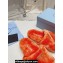 Prada Enameled metal triangle logo shearling Slide sandals Orange 2023