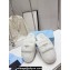 Prada Enameled metal triangle logo shearling padded sabots slippers White 2023