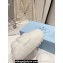 Prada Enameled metal triangle logo shearling padded sabots slippers White 2023
