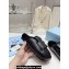 Prada Enameled metal triangle logo shearling Lining padded sabots slippers Black 2023