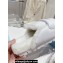 Prada Enameled metal triangle logo shearling Lining padded sabots slippers White 2023