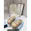 Prada Enameled metal triangle logo shearling Lining padded sabots slippers Beige 2023