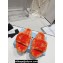 Prada Enameled metal triangle logo shearling padded slides Orange 2023