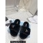 Prada Enameled metal triangle logo shearling padded slides Black 2023