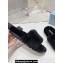 Prada Enameled metal triangle logo shearling padded slides Black 2023