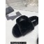 Prada Enameled metal triangle logo shearling padded slides Black 2023