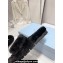 Prada Enameled metal triangle logo shearling padded slides Black 2023