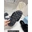Prada Enameled metal triangle logo shearling padded slides Black 2023