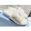Prada Enameled metal triangle logo shearling padded slides White 2023