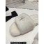 Prada Enameled metal triangle logo shearling padded slides White 2023