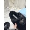 Prada Enameled metal triangle logo shearling padded slippers Black 2023